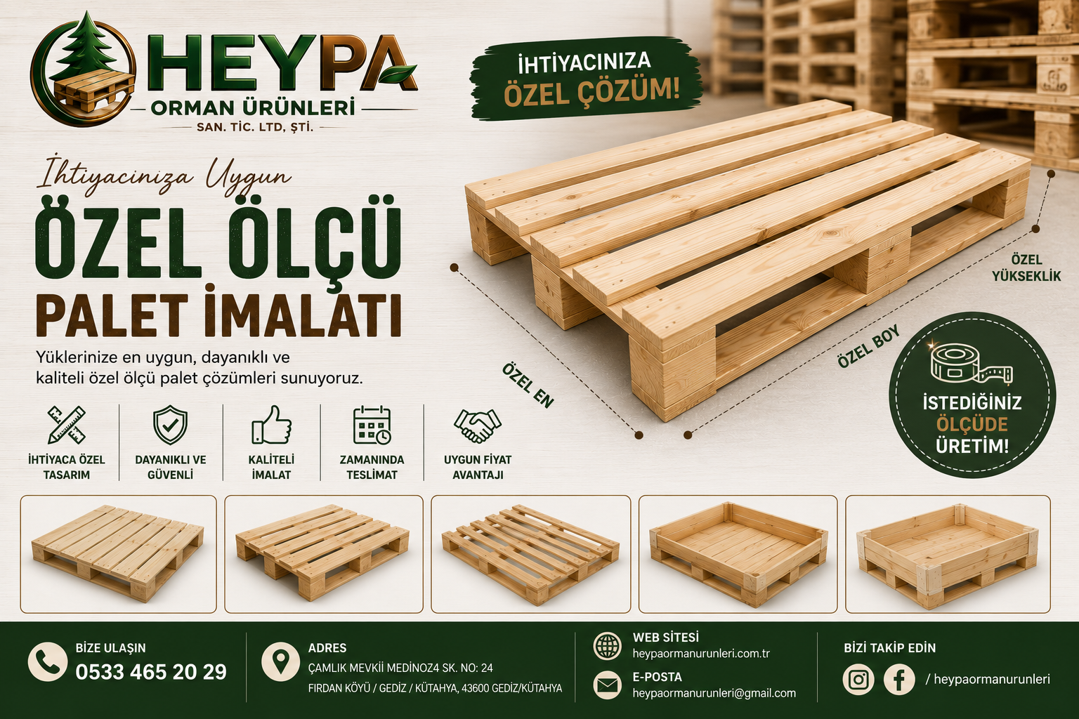 Özel Ölçü Palet İmalatı